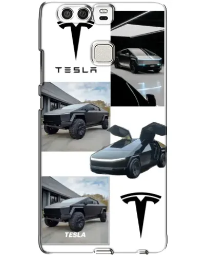 Чохол для Huawei P9 з картинкою «Колаж Cybertruck Tesla»