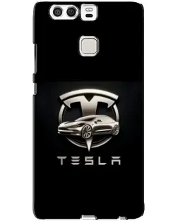 Чохол для Huawei P9 з картинкою «Tesla — срібне авто»