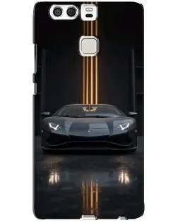 Чохол для Huawei P9 з картинкою «Lamborghini золоті лінії»