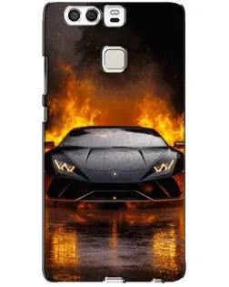 Чохол для Huawei P9 з картинкою «Lamborghini у вогні»