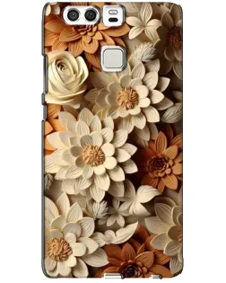 Чохол для Huawei P9 з картинкою «Бежевий флористичний декор»