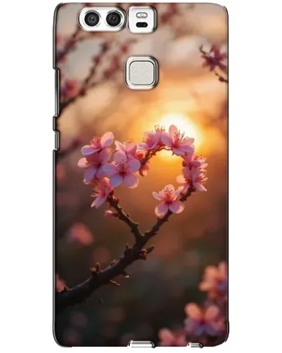 Чехол для Huawei P9 с картинкой «Розовый цвет сердце на фоне заката» Чехол для Huawei P9 с картинкой «Розовый цвет сердце на фоне заката»