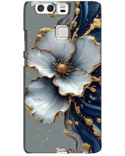 Чехол для Huawei P9 с картинкой «Белый цветок и золотой флюид» Чехол для Huawei P9 с картинкой «Белый цветок и золотой флюид»