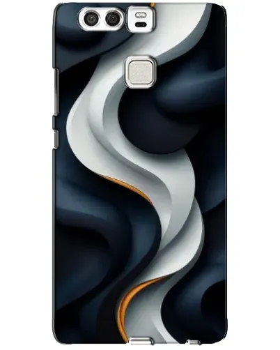 Чехол для Huawei P9 с картинкой «Объемные черно-белые ленты» Чехол для Huawei P9 с картинкой «Объемные черно-белые ленты»