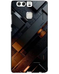 Чехол для Huawei P9 с картинкой «Черные геометрические блоки»