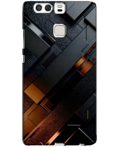 Чехол для Huawei P9 с картинкой «Черные геометрические блоки» Чехол для Huawei P9 с картинкой «Черные геометрические блоки»