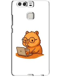 Чохол для Huawei P9 з картинкою «Капібара з ноутбуком»
