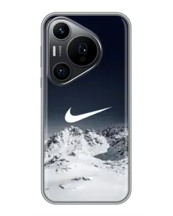 Чехол для Huawei Pura 70 PRO с картинкой «Nike — зимние горы»