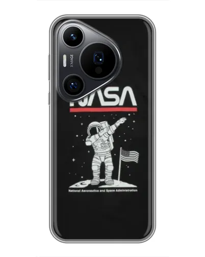 Чехол для Huawei Pura 70 PRO с картинкой «NASA — шагаем по Луне»