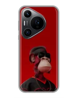 Чехол для Huawei Pura 70 PRO с картинкой «Bored Ape в красном» Чехол для Huawei Pura 70 PRO с картинкой «Bored Ape в красном»