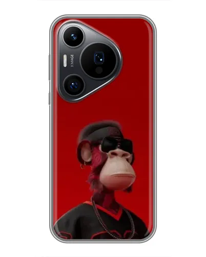 Чехол для Huawei Pura 70 PRO с картинкой «Bored Ape в красном»