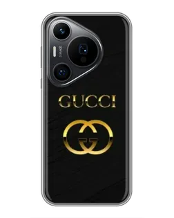 Чехол для Huawei Pura 70 PRO с картинкой «Золотой логотип Gucci»