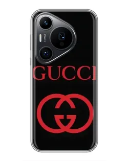Чехол для Huawei Pura 70 PRO с картинкой «Gucci — красный логотип»