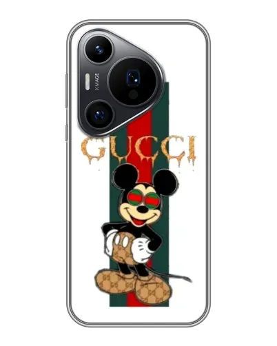 Чехол для Huawei Pura 70 PRO с картинкой «Микки Маус Gucci — полосы» Чехол для Huawei Pura 70 PRO с картинкой «Микки Маус Gucci — полосы»