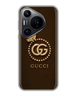 Чехол для Huawei Pura 70 PRO с картинкой «Gucci — золотая бабочка»