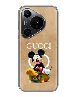 Чехол для Huawei Pura 70 PRO с картинкой «Микки Маус Gucci — крафт»