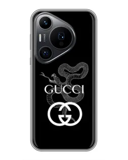 Чехол для Huawei Pura 70 PRO с картинкой «Gucci — серебряная змея»
