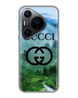 Чехол для Huawei Pura 70 PRO с картинкой «Gucci — горный пейзаж»