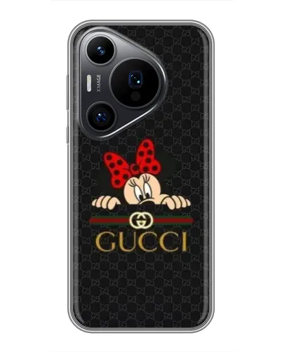 Чехол для Huawei Pura 70 PRO с картинкой «Минни Маус Gucci — черный»