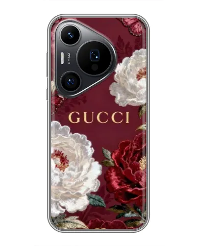 Чехол для Huawei Pura 70 PRO с картинкой «Gucci — бордовые розы» Чехол для Huawei Pura 70 PRO с картинкой «Gucci — бордовые розы»