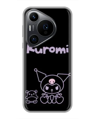 Чехол для Huawei Pura 70 PRO с картинкой «Kuromi — черный минимализм»