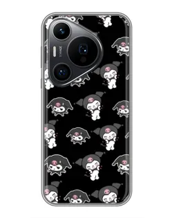 Чехол для Huawei Pura 70 PRO с картинкой «Черный паттерн Kuromi»