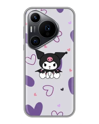 Чехол для Huawei Pura 70 PRO с картинкой «Kuromi и лавандовые сердца»