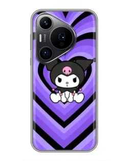 Чехол для Huawei Pura 70 PRO с картинкой «Kuromi и фиолетовые сердца»