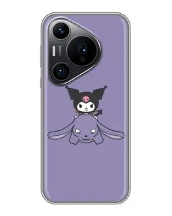 Чехол для Huawei Pura 70 PRO с картинкой «Kuromi на лиловом фоне»