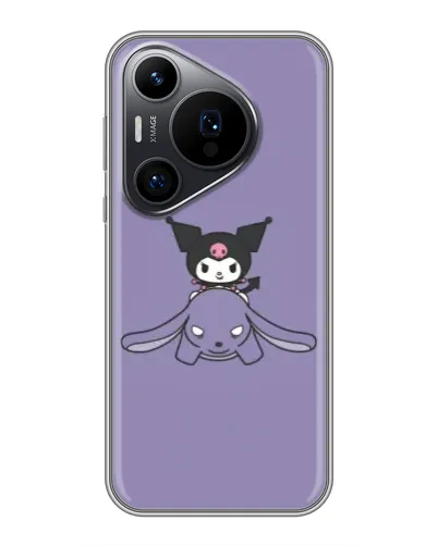Чехол для Huawei Pura 70 PRO с картинкой «Kuromi на лиловом фоне»
