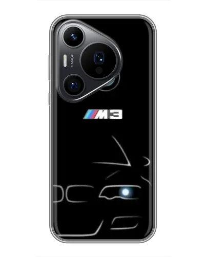 Чехол для Huawei Pura 70 PRO с картинкой «Минималистичный принт BMW M3»