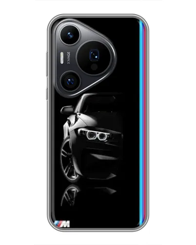 Чехол для Huawei Pura 70 PRO с картинкой «Силуэт BMW в темноте»