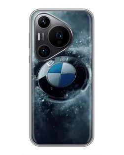 Чехол для Huawei Pura 70 PRO с картинкой «Логотип BMW — лед»
