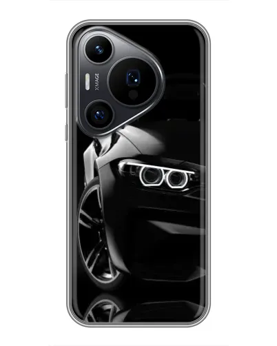 Чехол для Huawei Pura 70 PRO с картинкой «Черная BMW — профиль» Чехол для Huawei Pura 70 PRO с картинкой «Черная BMW — профиль»