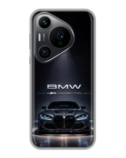 Чехол для Huawei Pura 70 PRO с картинкой «BMW сквозь ночной город»