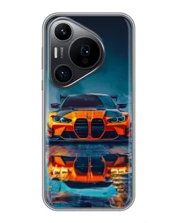 Чехол для Huawei Pura 70 PRO с картинкой «BMW — золотая эмблема»