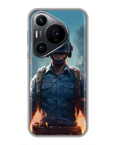 Чехол для Huawei Pura 70 PRO с картинкой «PUBG — реалистичный герой»