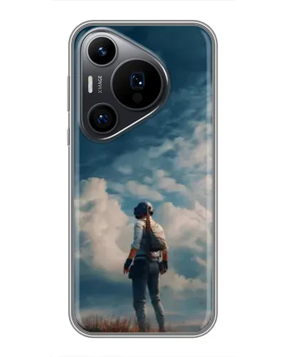 Чехол для Huawei Pura 70 PRO с картинкой «Герой PUBG на скале»