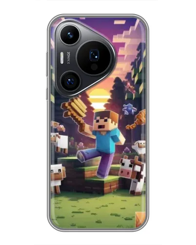 Чехол для Huawei Pura 70 PRO с картинкой «Стив на ферме»