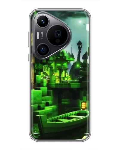 Чехол для Huawei Pura 70 PRO с картинкой «Minecraft лесной пейзаж»