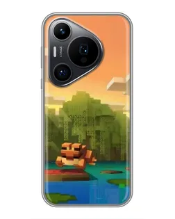 Чехол для Huawei Pura 70 PRO с картинкой «Майнкрафт закат солнца» Чехол для Huawei Pura 70 PRO с картинкой «Майнкрафт закат солнца»