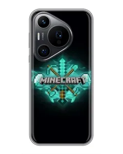 Чехол для Huawei Pura 70 PRO с картинкой «Minecraft Diamond лого» Чехол для Huawei Pura 70 PRO с картинкой «Minecraft Diamond лого»