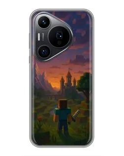 Чехол для Huawei Pura 70 PRO с картинкой «Стив у башни» Чехол для Huawei Pura 70 PRO с картинкой «Стив у башни»