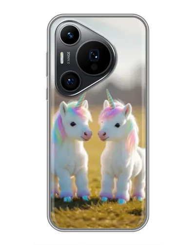Чехол для Huawei Pura 70 PRO с картинкой «Пара единорогов» Чехол для Huawei Pura 70 PRO с картинкой «Пара единорогов»