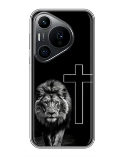 Чехол для Huawei Pura 70 PRO с картинкой «Лев и Крест»