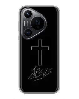 Чехол для Huawei Pura 70 PRO с картинкой «Графический крест Jesus»