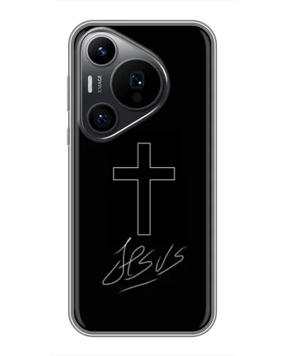Чехол для Huawei Pura 70 PRO с картинкой «Графический крест Jesus» Чехол для Huawei Pura 70 PRO с картинкой «Графический крест Jesus»