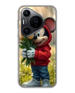 Чехол для Huawei Pura 70 PRO с картинкой «Микки с тюльпанами»