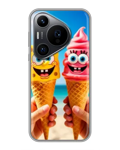 Чехол для Huawei Pura 70 PRO с картинкой «Спанч Боб мороженое» Чехол для Huawei Pura 70 PRO с картинкой «Спанч Боб мороженое»