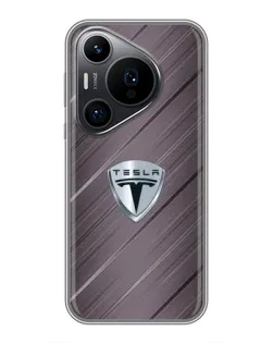 Чехол для Huawei Pura 70 PRO с картинкой «Металлическая текстура Tesla»